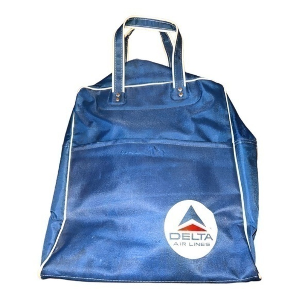 ▶️ Delta Airlines ◀️ Vintage 70's Collectible Duffle-Carry On Bag